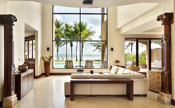Beach front villa living room